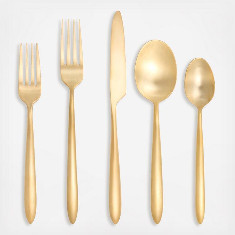 Velo Flatware Set in Brushed Gold | Parachute