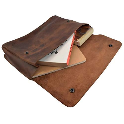 Hide & Drink, Vintage Leather Folder Document Holder, File Case, Document Portfolio, Office & Work Essentials, Handmade Includes 101 Year Warranty :: Bourbon Brown