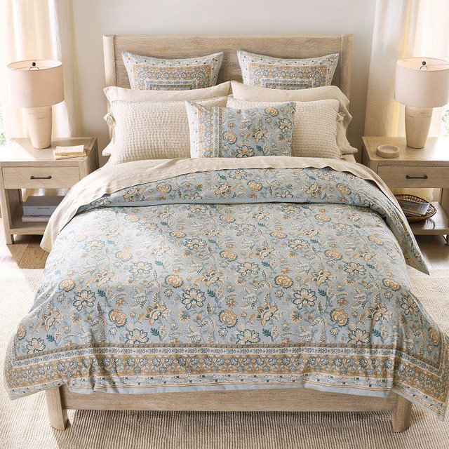Brooke Floral Printed Duvet Cover​, Blue Multi, King/Cal. King