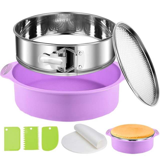 Stainless Steel Springform Pan 9 Inch Nonstick, Leakproof Cheesecake Pan with Pan Protector, Spring Form Pan for Cheesecake, 9 Inch Springform Cake Pan, Cheese Cake Pans for Baking & 50Pcs Parchment