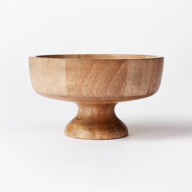 10.1oz Rubberwood Pedestal Serving Bowl – Threshold™ designed with Studio McGee