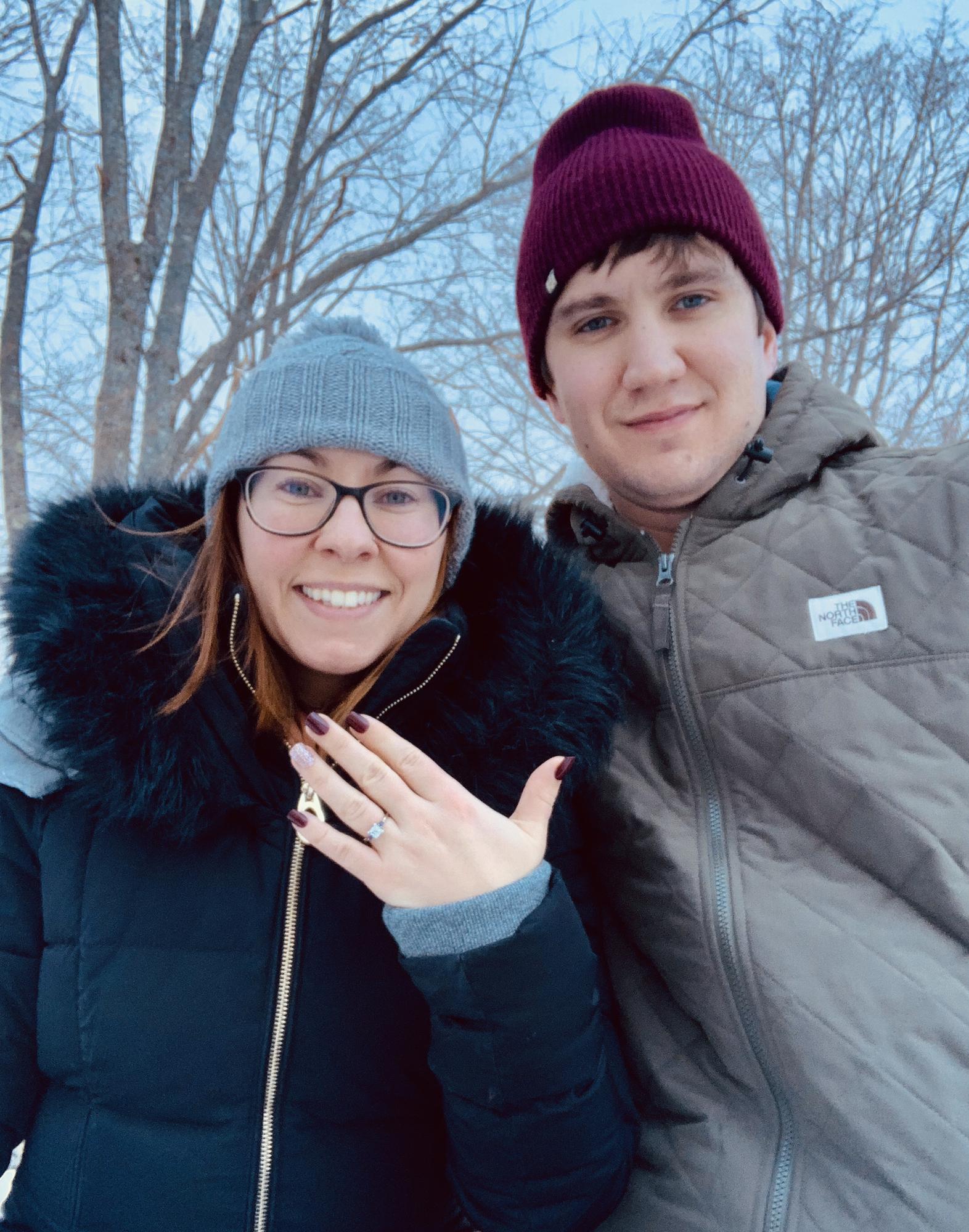 We're engaged! Proposal took place in Loudon, NH on New Years Day (also our 5 year anniversary).