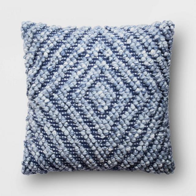 Square Chunky Diamond Patterned Throw Pillow​ Blue - Project 62™