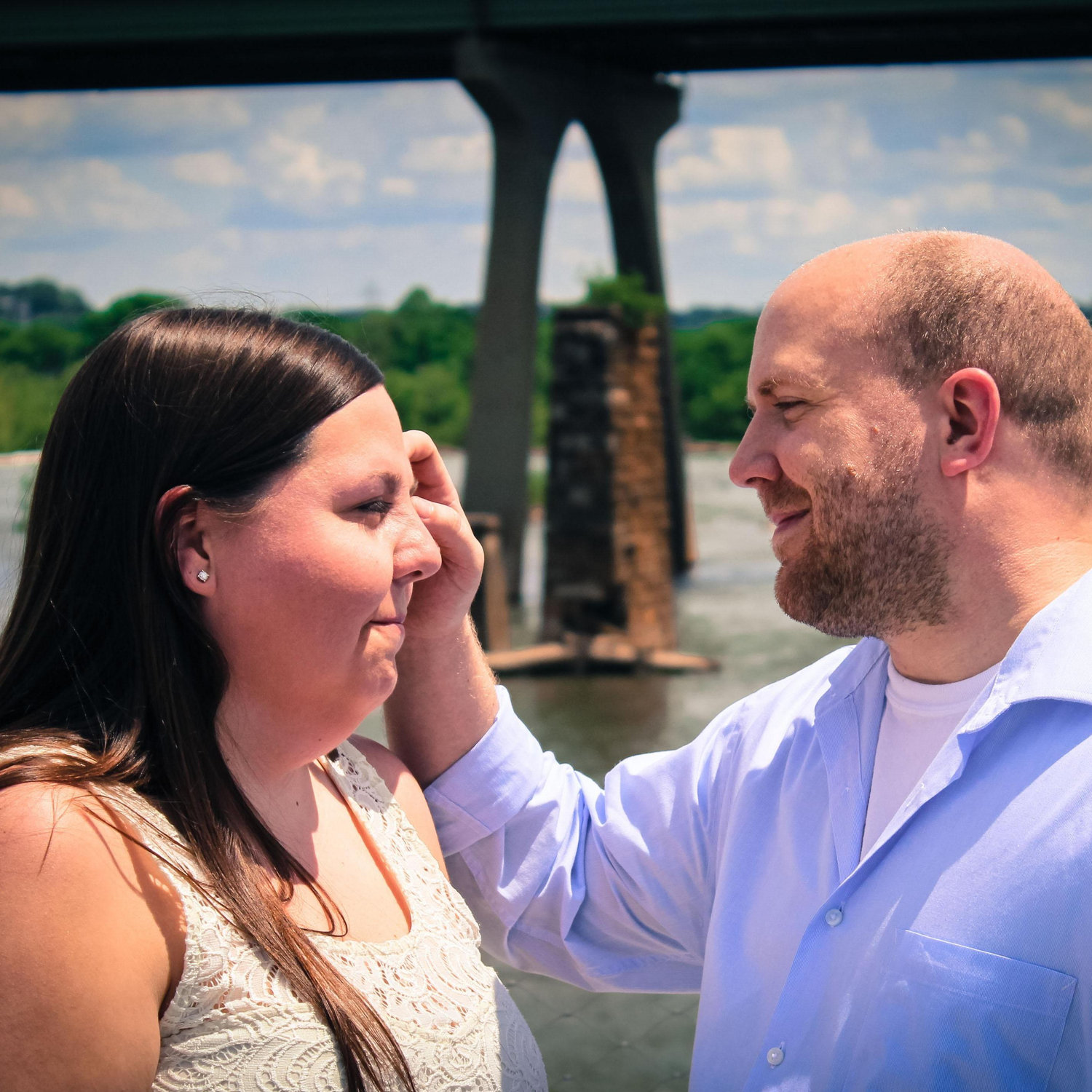 Engagement photo on the James River