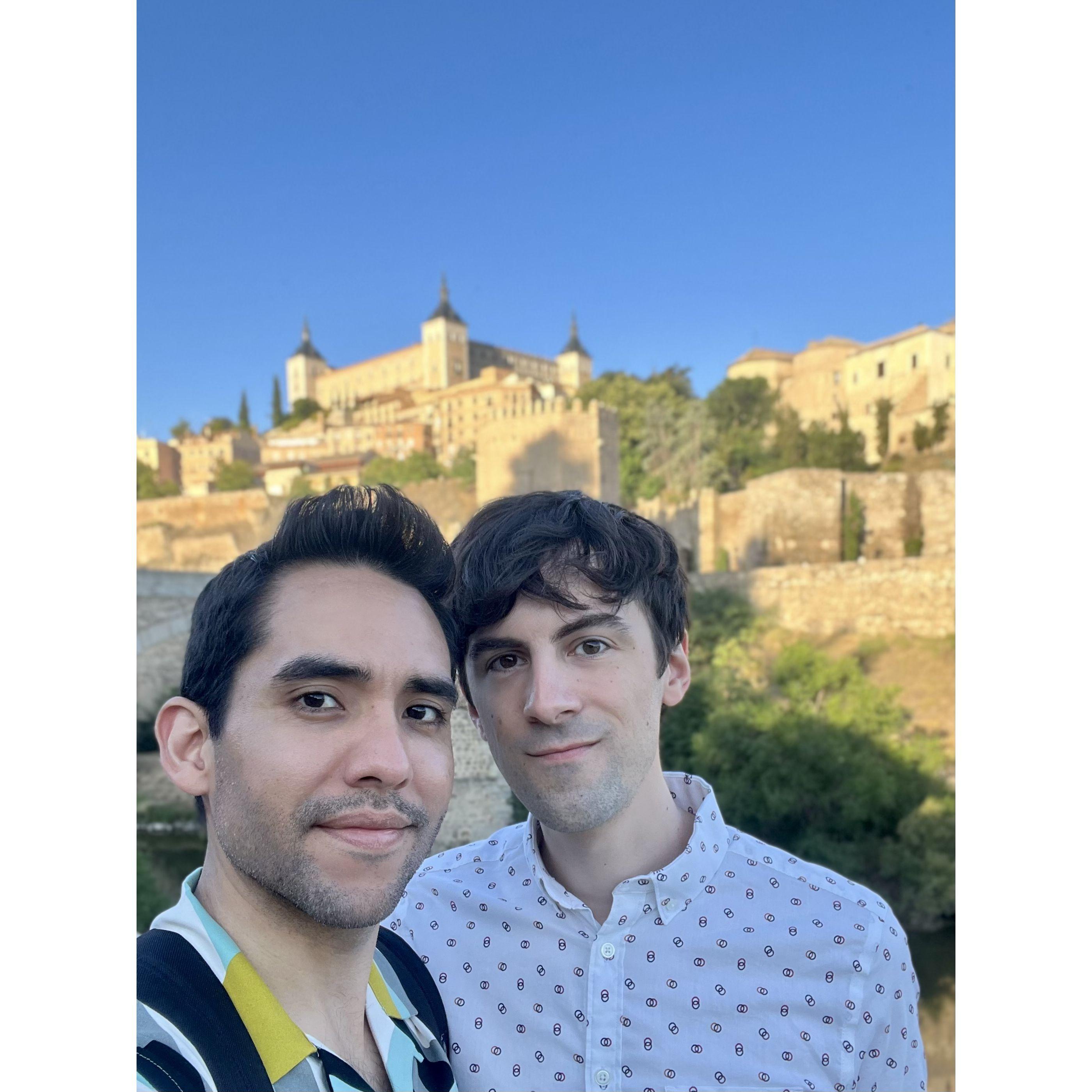 Diego and Steven on their first trip to Europe! This was taken in front of Toledo!