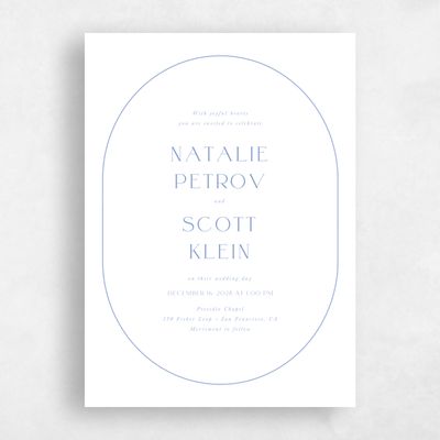 Blue Standard Wedding Invitation - Barga Portrait