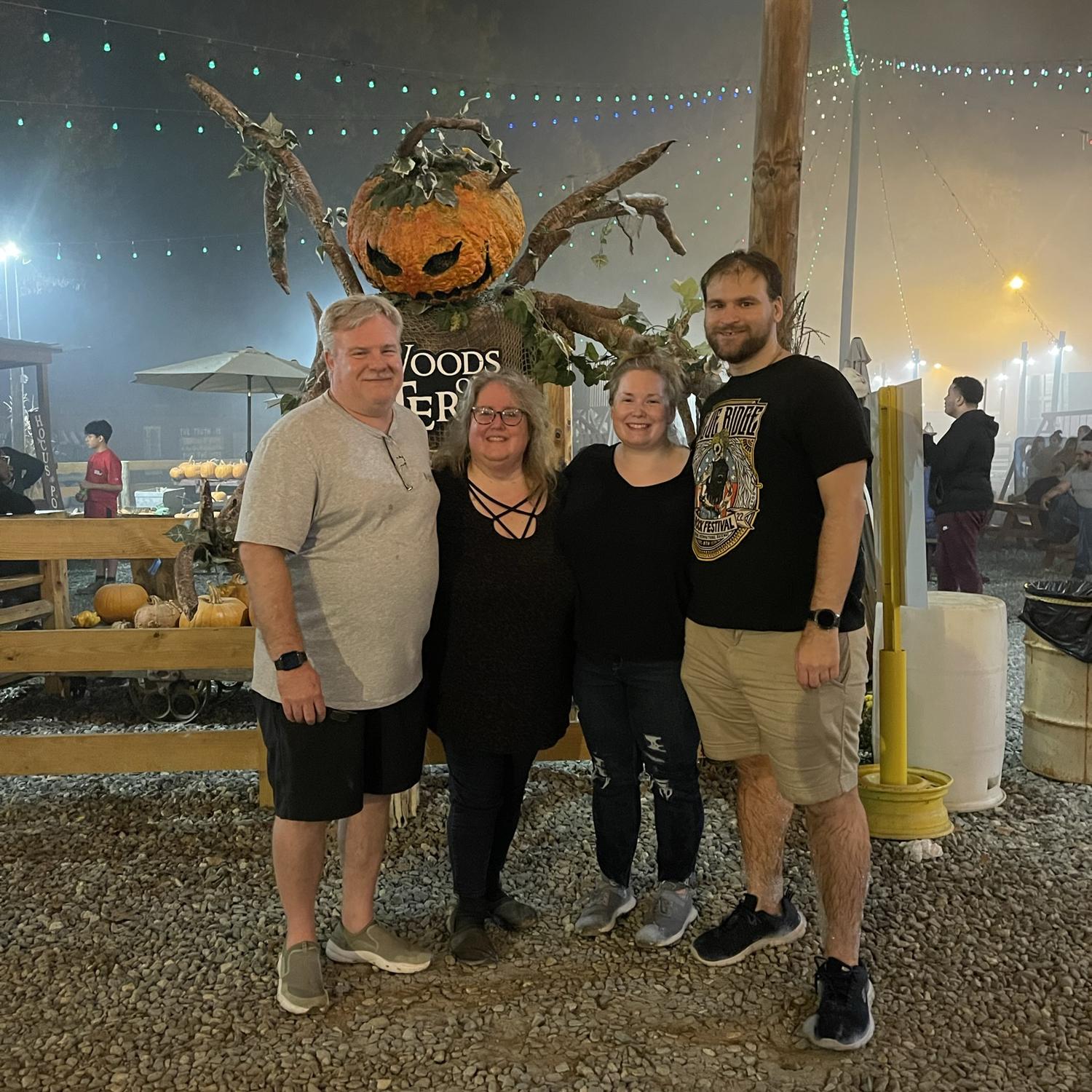 Kris had his first real haunted house experience with me and my parents!