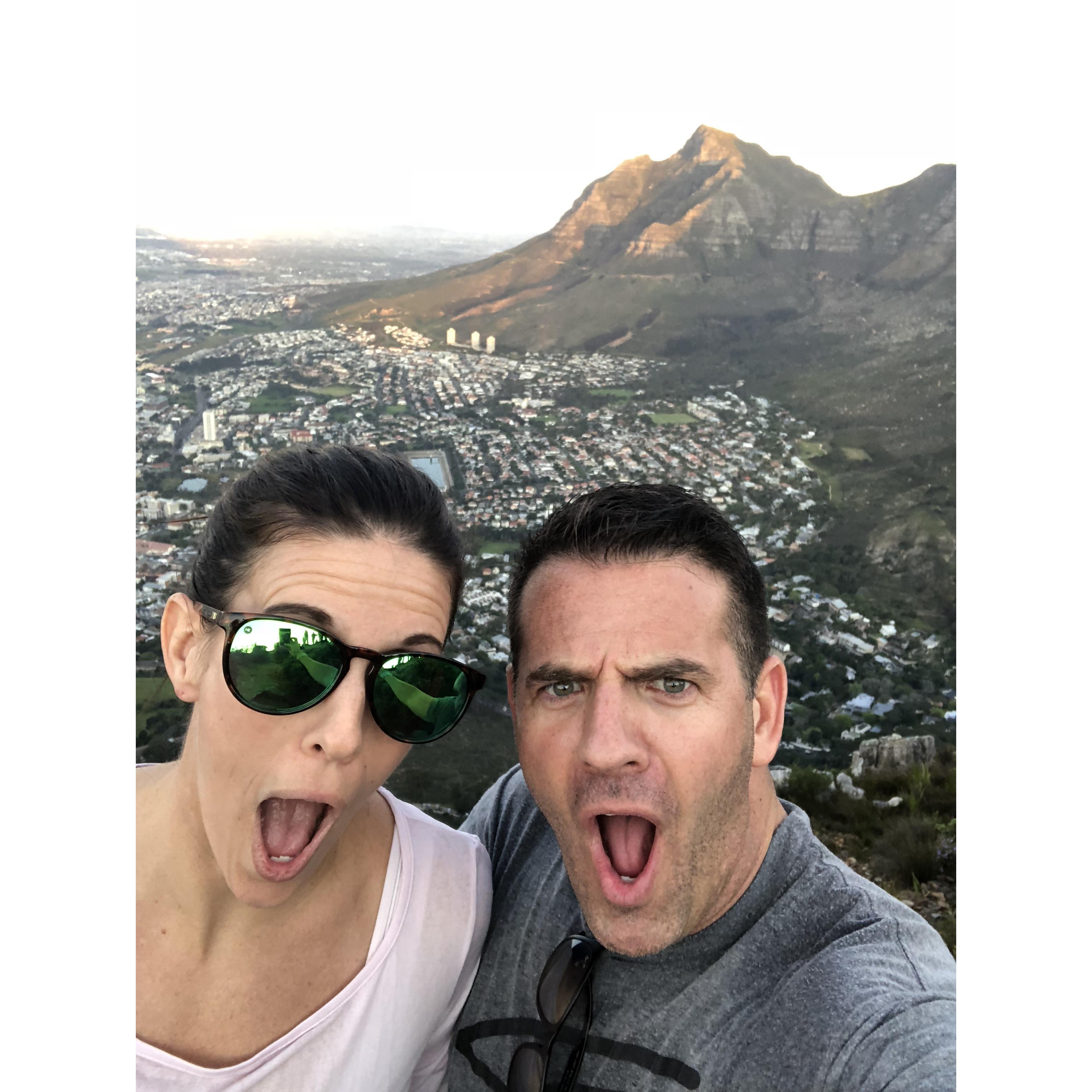 Shocked by the view of Cape Town from the top of Lions Head