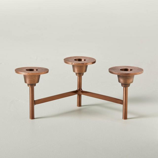 Metal 3ct Taper Candelabra Copper Finish - Hearth & Hand™ with Magnolia