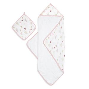 muslin-backed hooded towel set