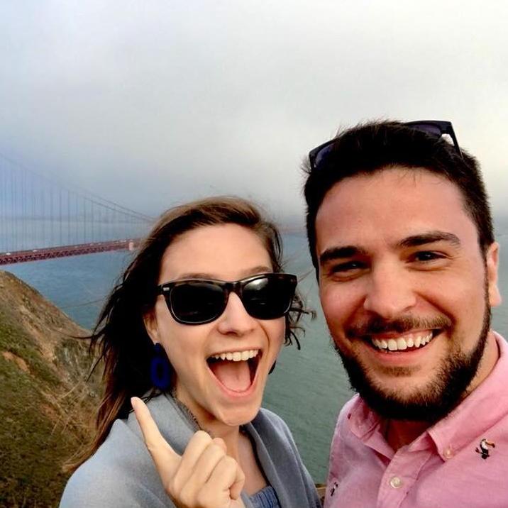 Braving the wind at the Golden Gate