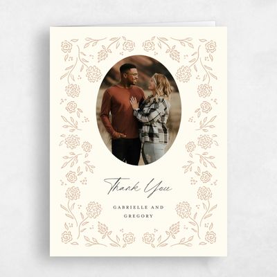 Beige Floral Wedding Thank You - Clarian Photo
