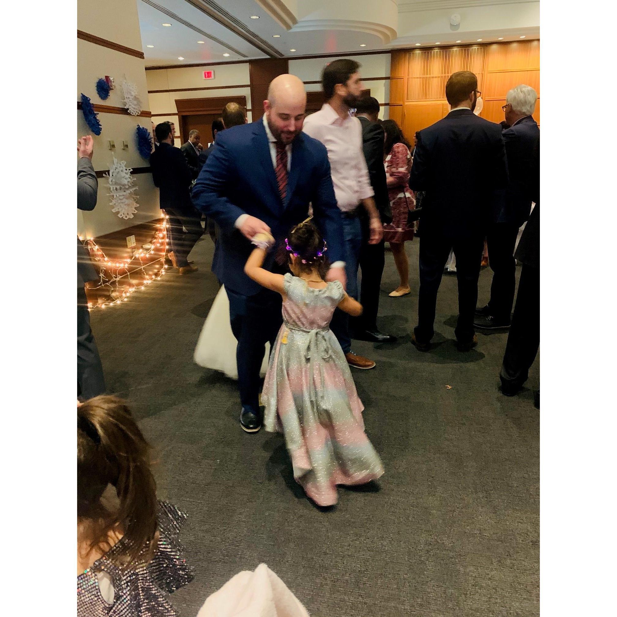 Girl Scouts Father/Daughter dance.  Our girlie girl Tenley dancing with Daddy.