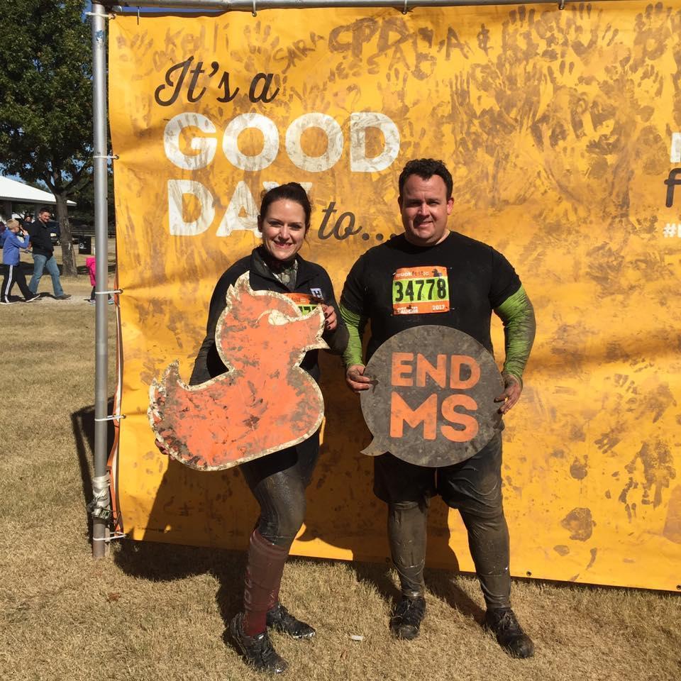 BRRRR cold mud run race in October, Jason was such a trooper!