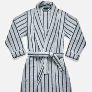 Brooklinen Super-Plush Robe - Striped Frost XXL