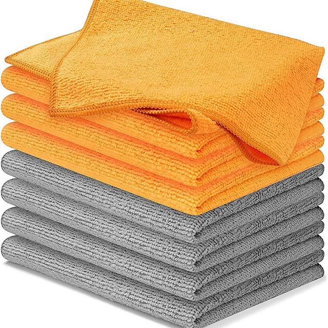 USANOOKS Microfiber Cleaning Cloth - (12x16 inches) High Performance - Ultra Absorbent Weave Traps Grime & Liquid for Streak-Free Mirror Shine - Lint Free Towel - 12x16 Inch (Pack of 8)