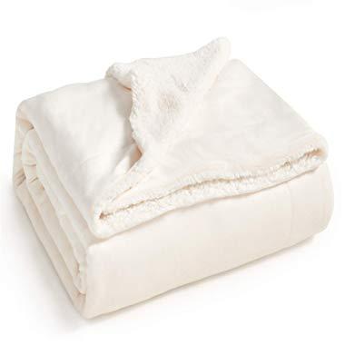 Bedsure Sherpa Fleece Blanket Throw Size Off White Plush Throw Blanket Fuzzy Soft Blanket Microfiber