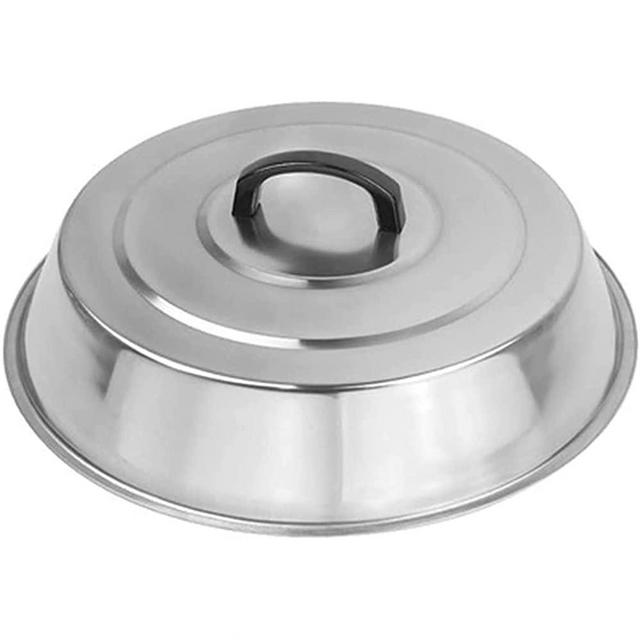 ZHOUWHJJ BBQ Stainless Steel 12" Round Basting Cover/Cheese Melting Dome and Steaming Cover, Best for Flat Top Griddle Grill and Other Grills, Smokers