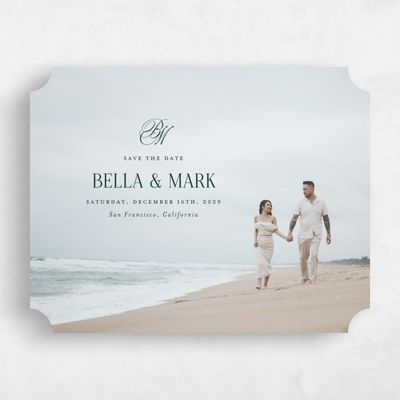 Green Ticket Wedding Save the Date - Kennedy Photo