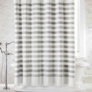 Cedros Stripe Fringe Shower Curtain