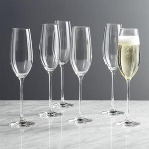 Black and White Collection 8 oz. Champagne Glasses, Set of 6