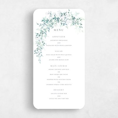 Blue Rounded Wedding Menu - Farnham