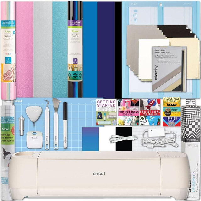 Cricut Explore 4 Machine Ultimate Card Sampler Bundle - Vinyl Sampler, Infusible Ink, Card Making Kit, Heat Transfer Vinyl, Tool Set, Cutting Mats - Beginner Die Cutting Machine Set for DIY Projects