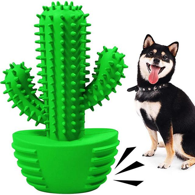 Dog Toothbrush Stick Teeth Cleaning Squeak Chew Toys Puppy Brushing Dental Oral Care for Medium Large Dogs Pets