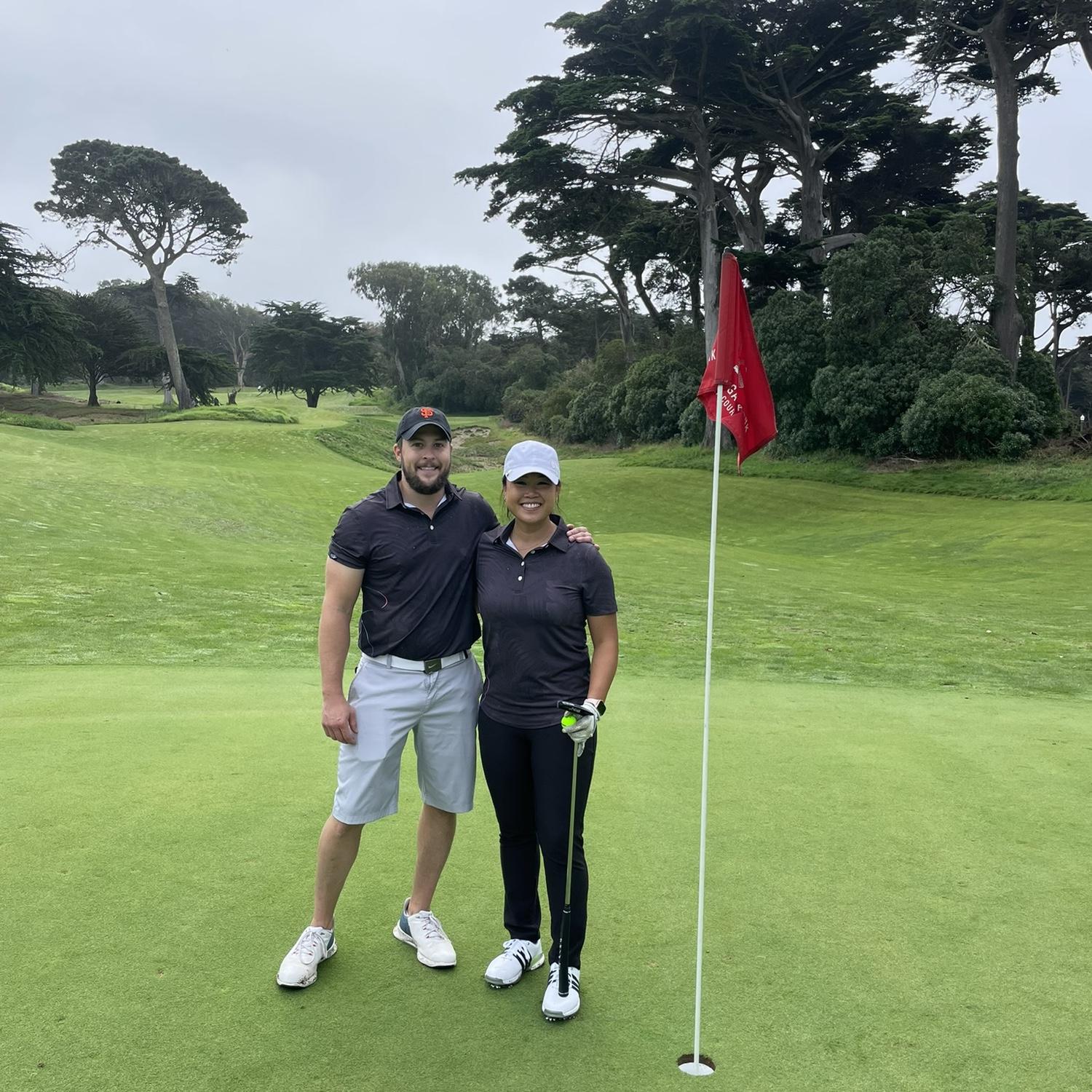 Kevin being the one to get Marissa into golf but Marissa getting a hole in one before him. ⛳️