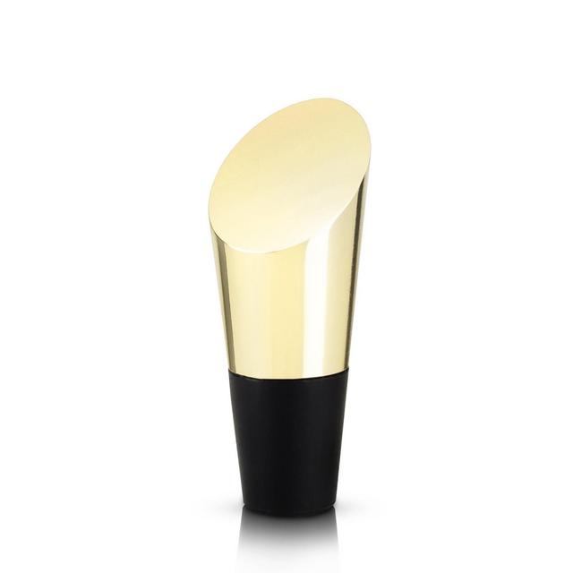 Viski Heavyweight Bottle Stopper, Wine Bottle Stopper, Wine Preserver Bar Supplies, Stainless Steel, Silicone Seal, Set of 1, Gold