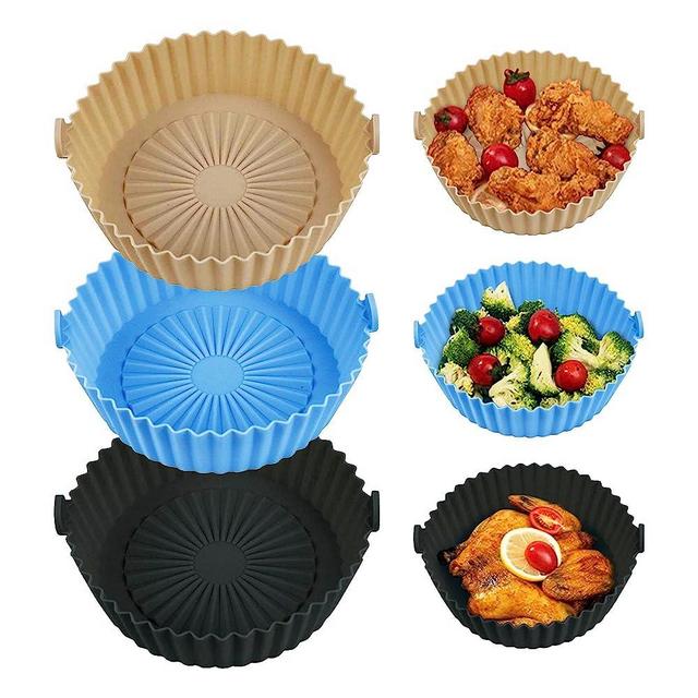 DIGIFY TOOLS 3 Pcs Food Grade- Reusable Air Fryer Liners- Safe Silicone Air Fryer Basket (Big)