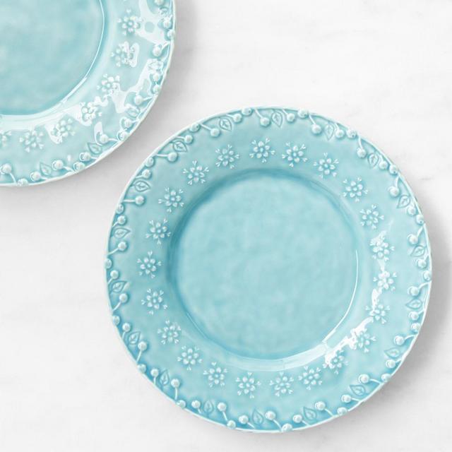 Bordallo Pinheiro Flora Salad Plates, Set of 4, Azul Blue