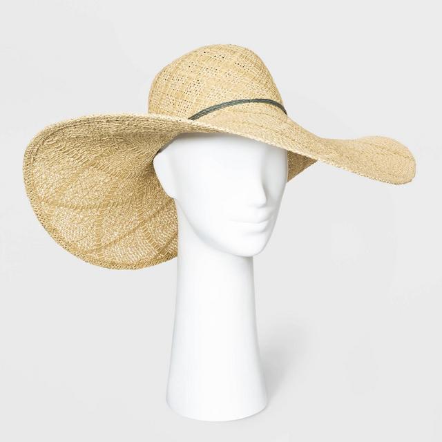 Women's Open Weave Floppy Hats - A New Day™ Natural One Size