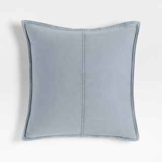 Amanha Washed Organic Cotton Denim Throw Pillow Cover