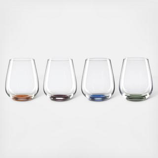 Bottoms Up Stemless Wine Glass, Set of 4