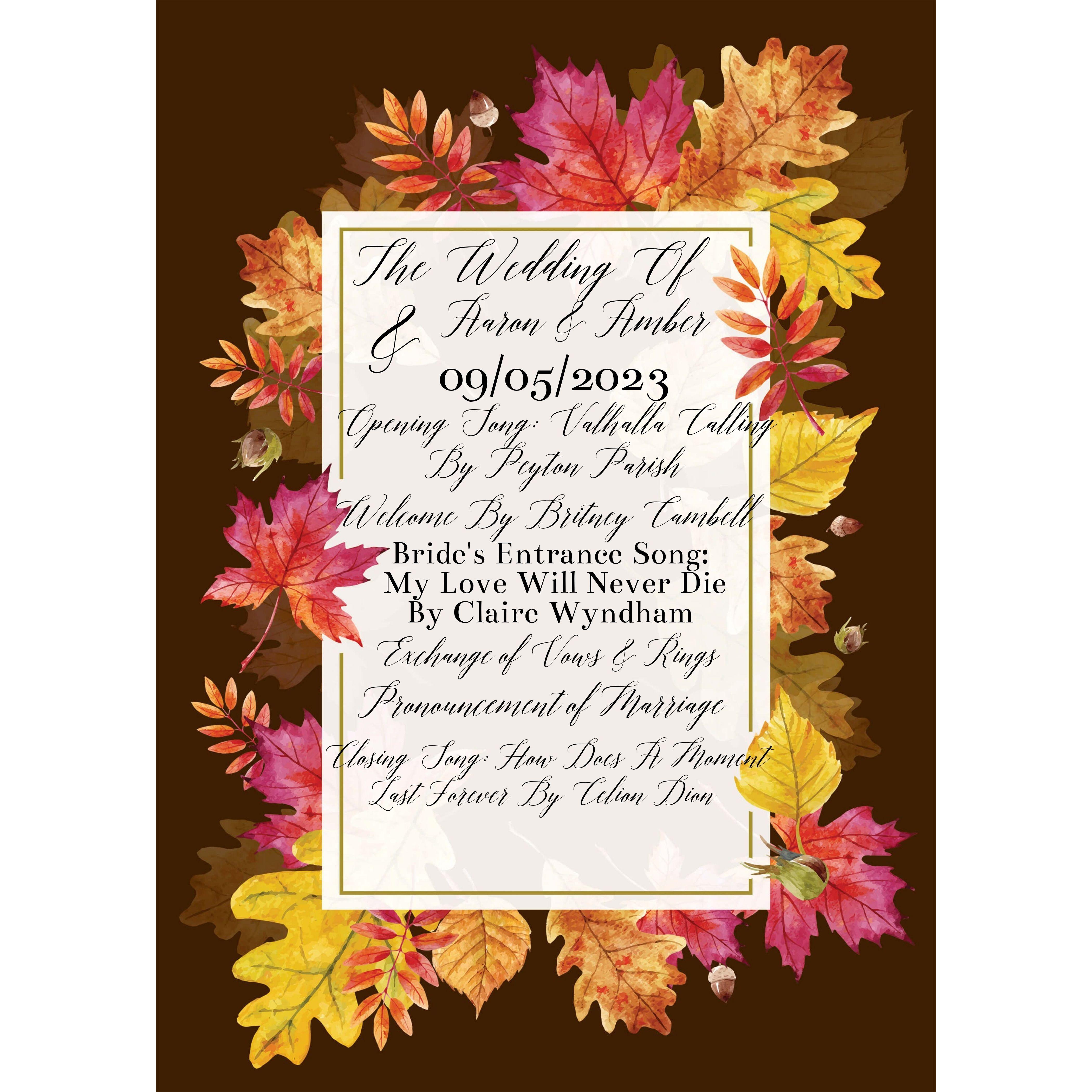 Front of Wedding Program