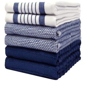 Navy Blue Stripped Dish Towels