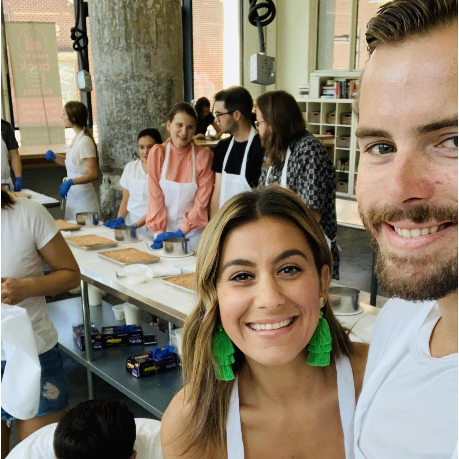 Minutes before Geoff popped the question at Milk Bar in New York!