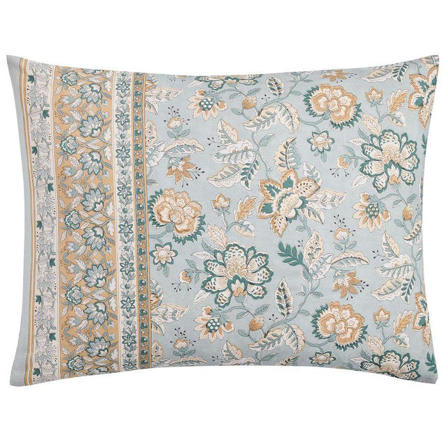 Brooke Floral Printed Sham, Blue Multi, Standard