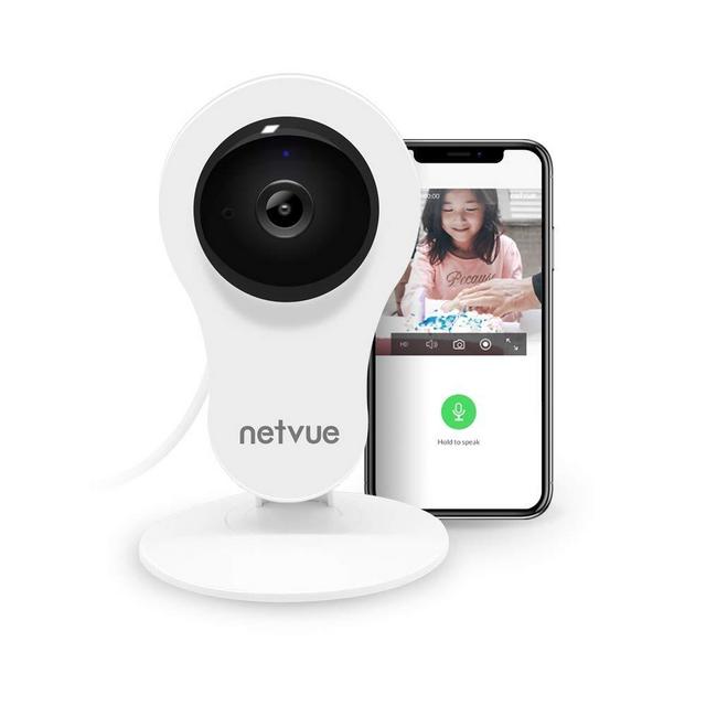 NETVUE Home Security Camera HD, Compatible with Alexa Echo Show, HD WiFi Wireless IP Camera with Motion Detection, 7x24h Cloud Storage, Night Vision, 2 Way Audio, Baby Monitor (720p)