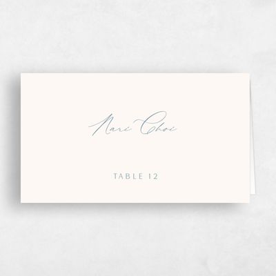 Blue Typography Wedding Place Card - Elincourt