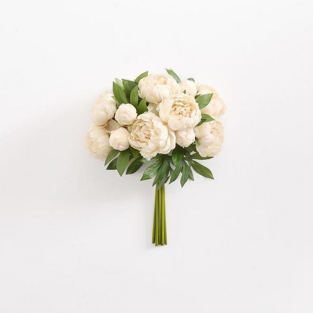 Holiday Peoney Bundle Ivory 18"