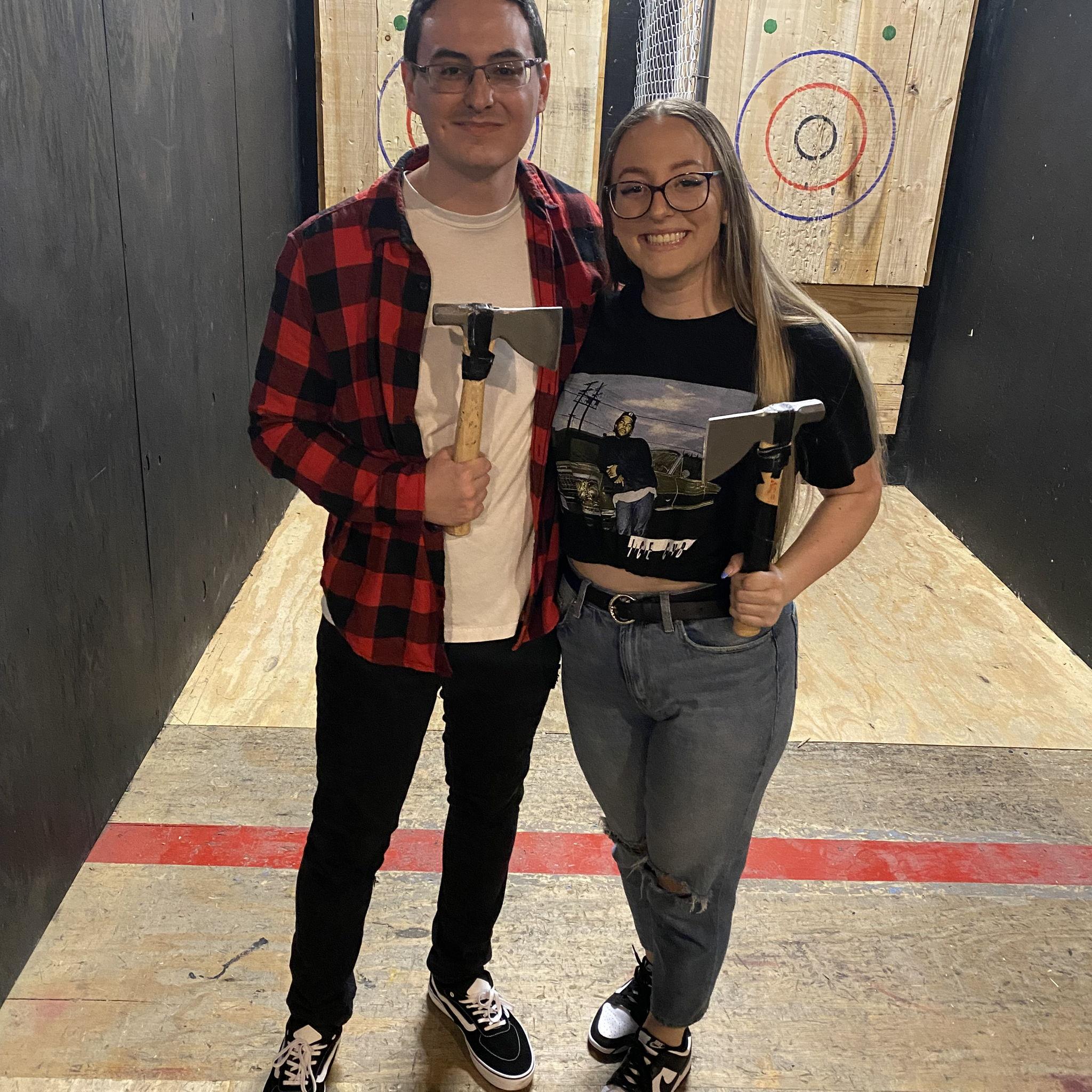 Our second date! Axe throwing!