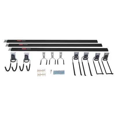 Rubbermaid  FastTrack Garage 12-Piece Black/Silver Steel Multipurpose Storage Rail System