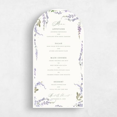 Purple Arch Wedding Menu - Riga