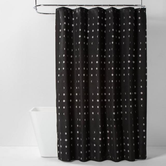 Microfiber Moon Shower Curtain Black - Room Essentials™