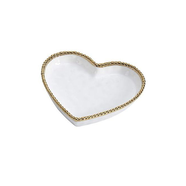 Pampa Bay Love is in the Air Medium Heart Dish (1, White)