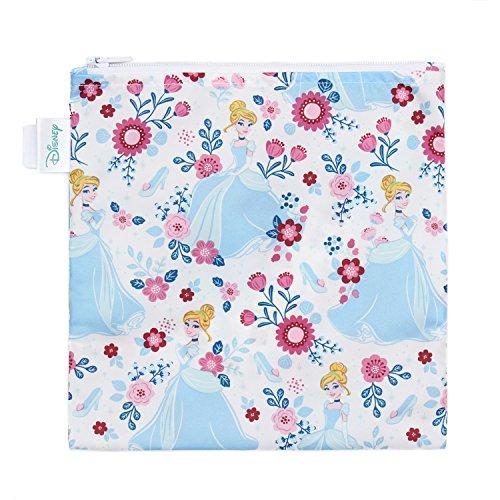 Bumkins Disney Cinderella Sandwich Bag / Snack Bag, Reusable, Washable, Food Safe, BPA Free, 7x7 , Pack of 1