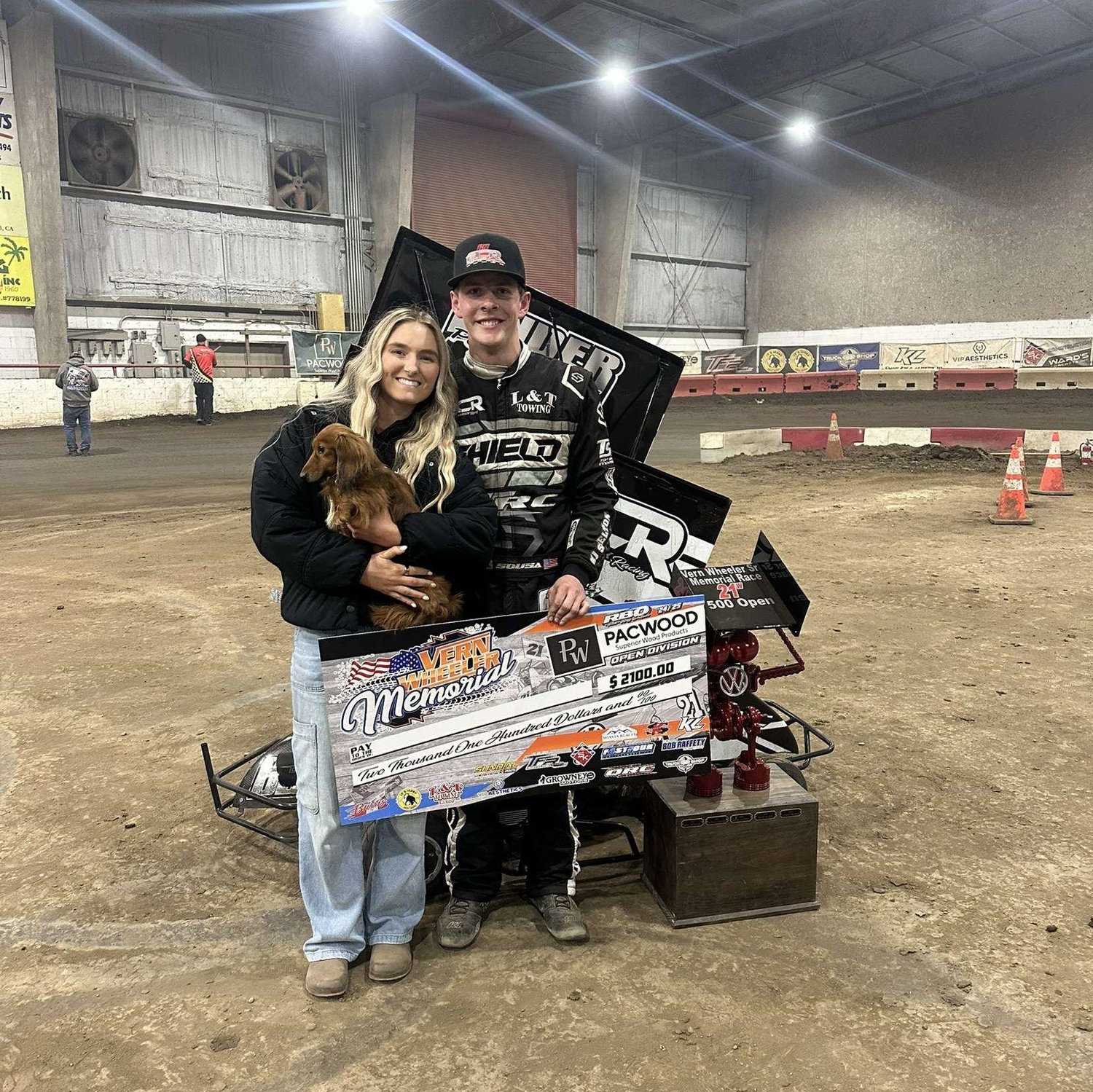 A picture of us after Carson won a race in the open class at Red Bluff Outlaws. January 2025