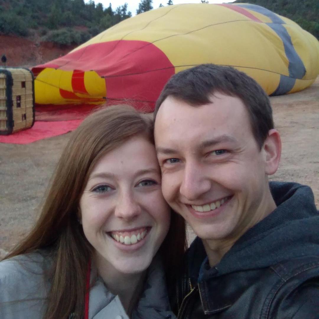 A hot air balloon ride for Hannah's birthday